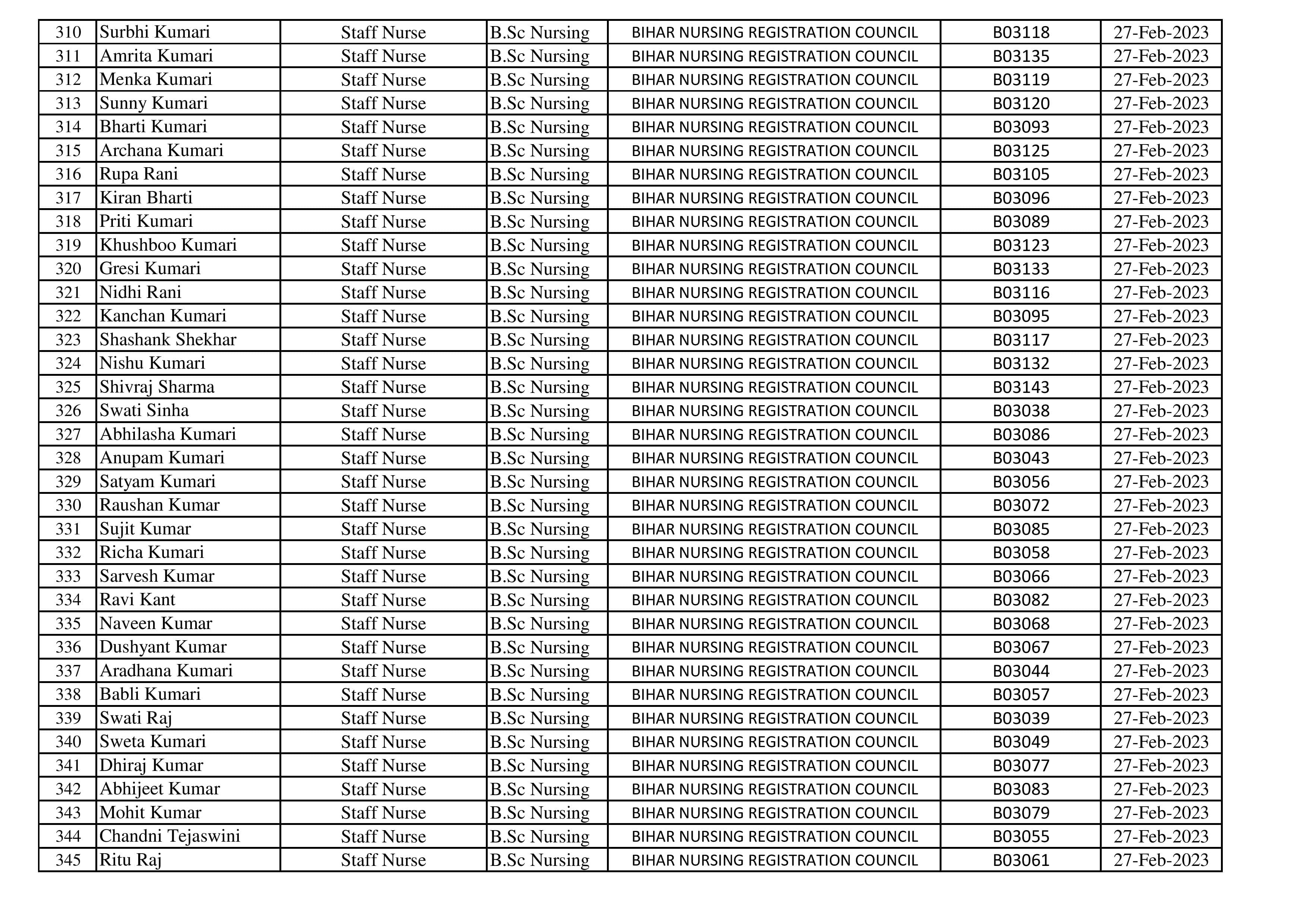 Nursing Staff (10)